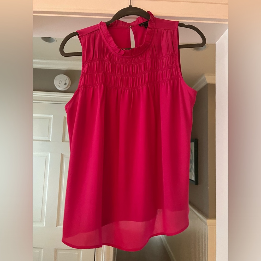 Ann Taylor hot pink sleeveless blouse